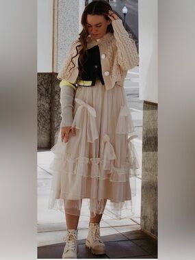 The Young London Midi Bow Skirt